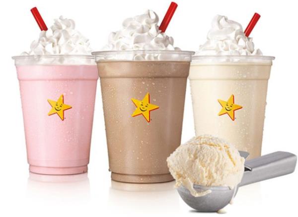 carls jr milkshakes