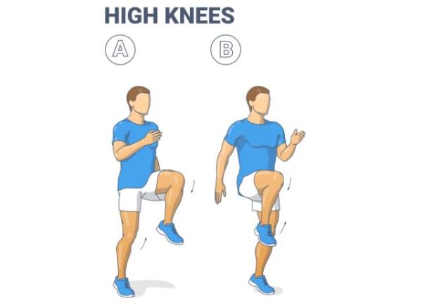high knees illustration