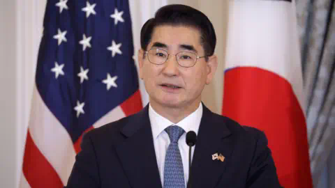 Getty Images Kim Yong-hyun speaks during a joint news co<em></em>nference at the State Department