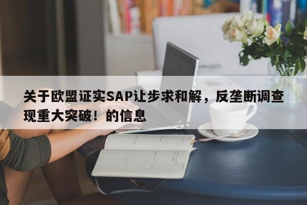 关于欧盟证实SAP让步求和解,反垄断调查现重大突破!的信息