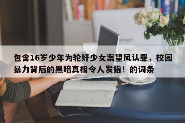 包含16岁少年为轮奸少女案望风认罪,校园暴力背后的黑暗真相令人发指!的词条